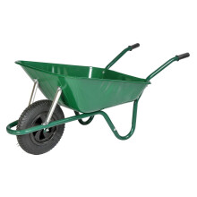 85 Litre Heavy Duty Builders Wheelbarrow Green Pneumatic Wheel