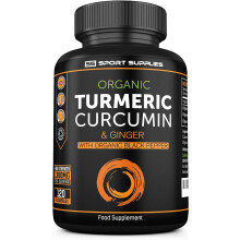 Organic Turmeric Capsules High Strength and Black Pepper Curcumin