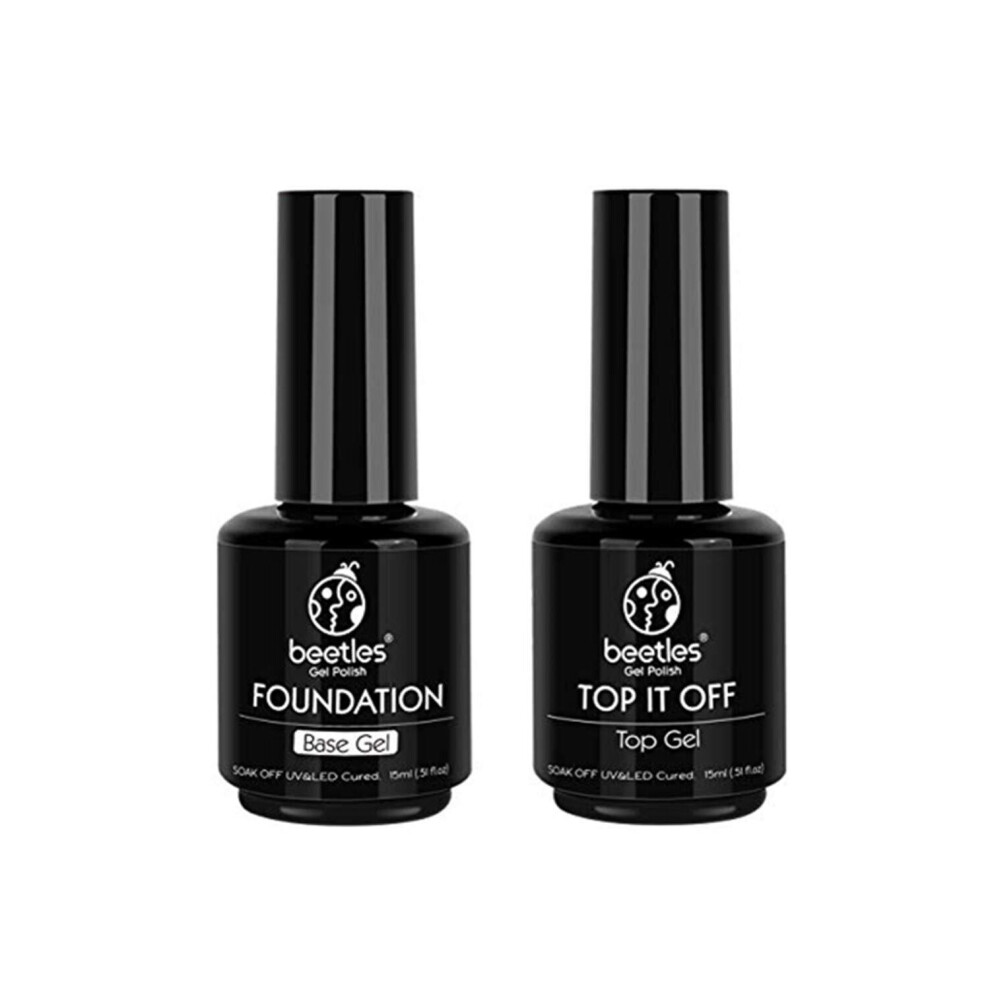Beetles Gel Polish Beetles Top And Base Coat Gel Nail Polish Set No Wipe Soak Off Uv Led 215Ml