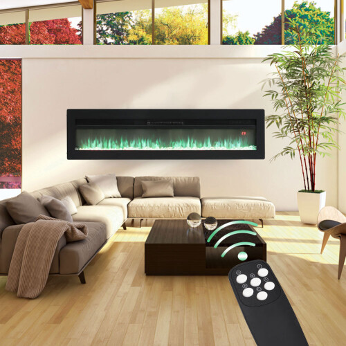 Living And Home 40 Inch LED Electric Fireplace 12 Flame Colors with Remote Control 1