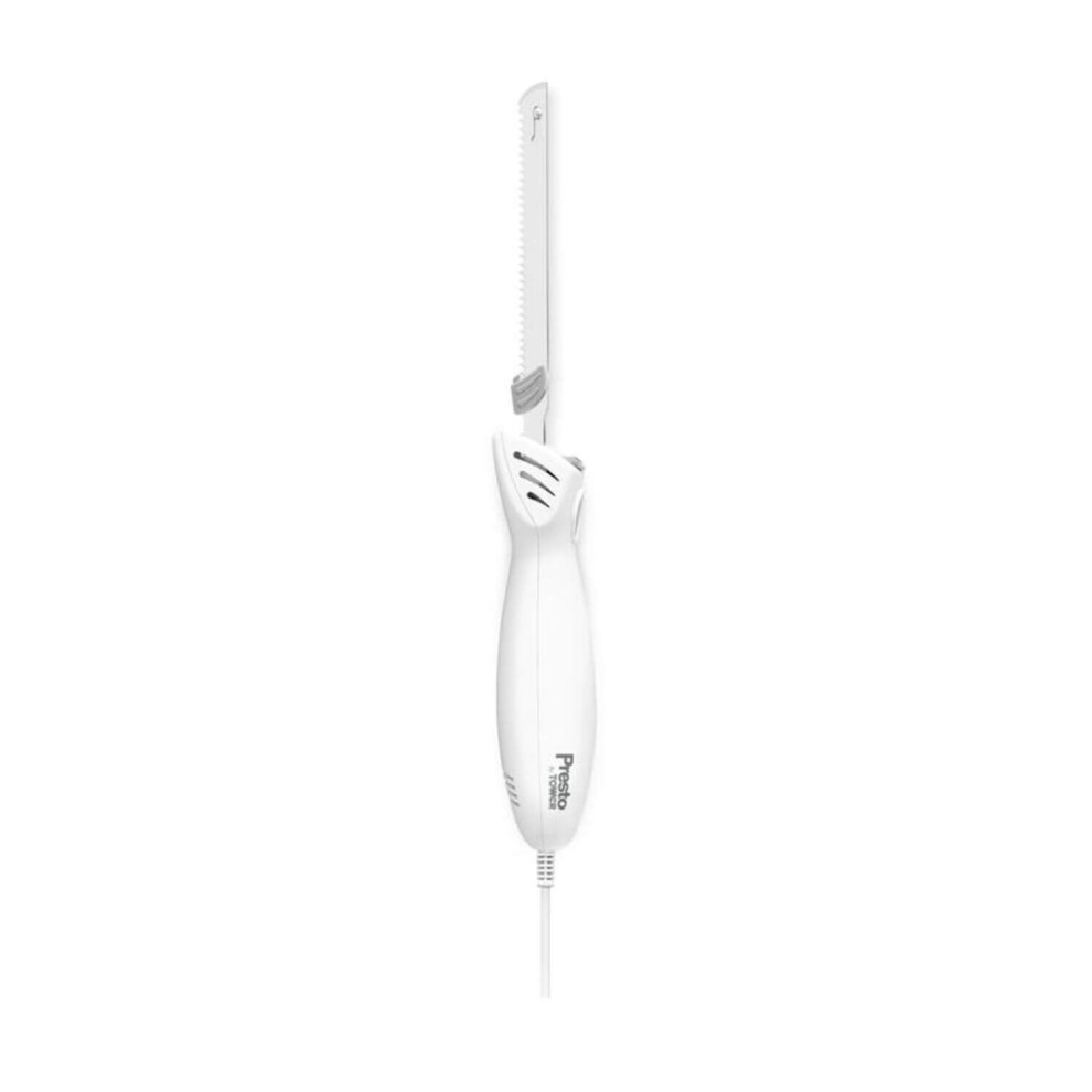 Presto by Tower PT19027WHT 100W Electric Carving Knife, White