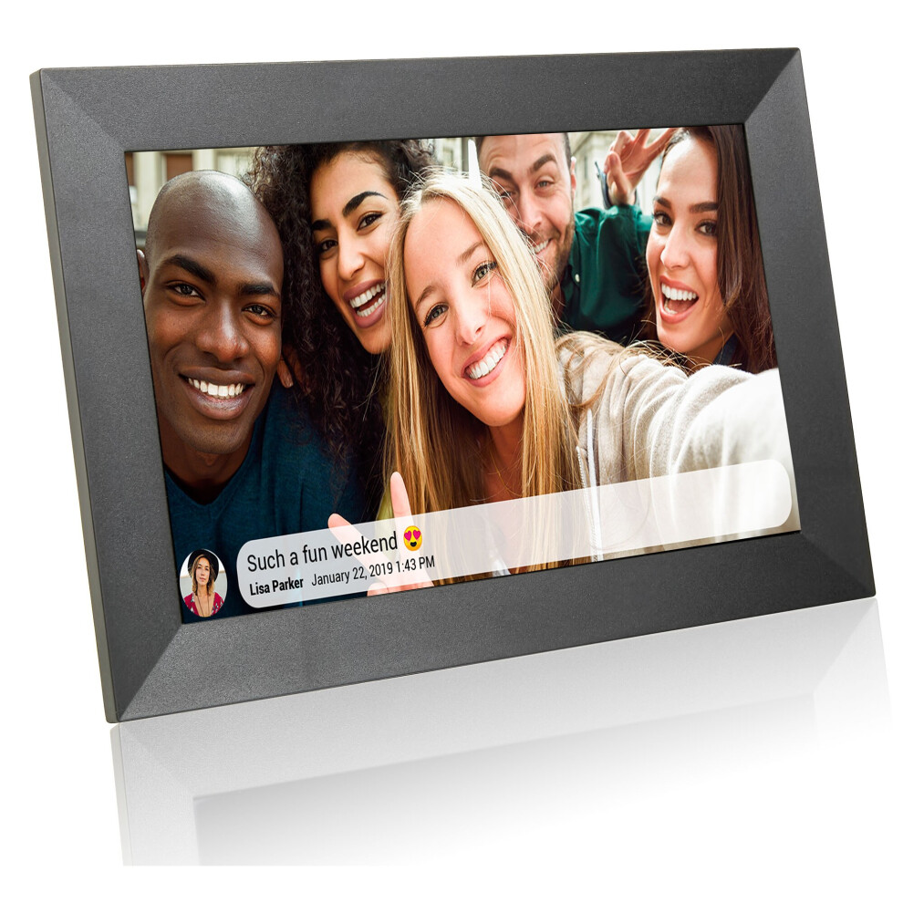(Black) Grouptronics UK Gallery10 WiFi Digital Photo Frame - 10 Inch