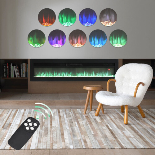 Living And Home 40 Inch LED Electric Fireplace 12 Flame Colors with Remote Control 2