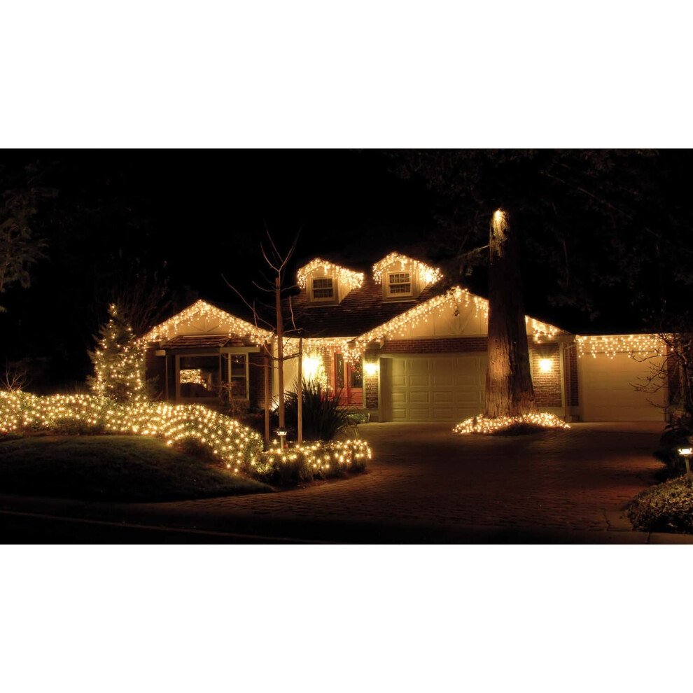 240 LED Snowing Icicle Lights Warm White LED 8 Function Indoor/Outdoor