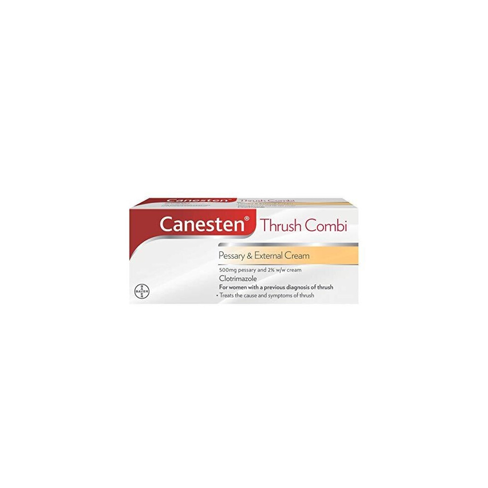 Canesten Thrush Combi Pessary & External | Clotrimazole | Thrush Treatment | Complete Two-Step Thrush Treatment Cream