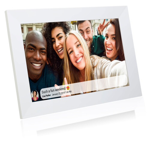 (White) Grouptronics UK Gallery10 WiFi Digital Photo Frame - 10 Inch