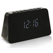 (Black) Grouptronics GTQ-RENEW Wireless Charging Alarm Clock Radio