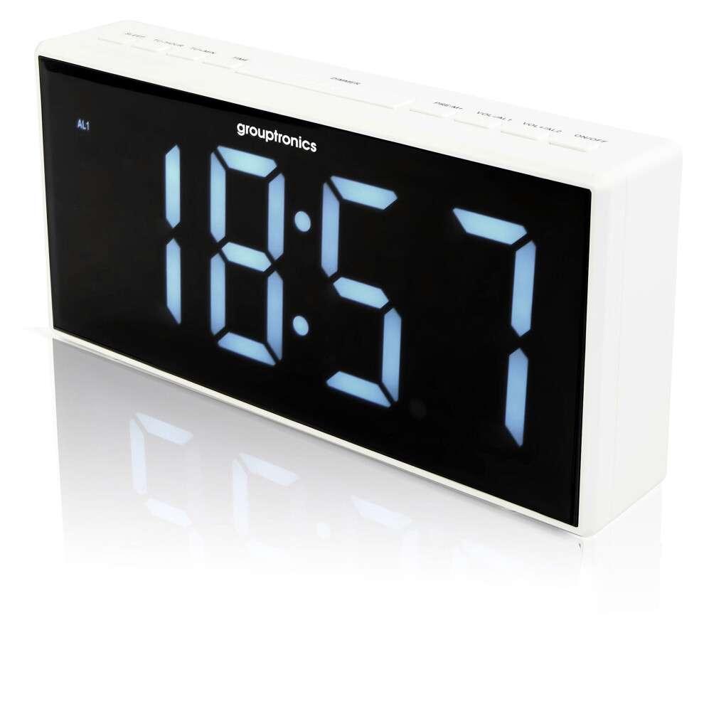 Grouptronics GTCR-T1M 9" Digital Alarm Clock Radio - 9" Large Display