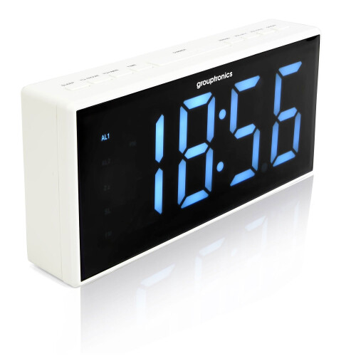 Grouptronics GTCRT1M 9" Digital Alarm Clock Radio 9" Large Display