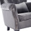 Living And Home (Grey) Velvet Upholstered Wingback Armchair with Cushion 6