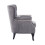 Living And Home (Grey) Velvet Upholstered Wingback Armchair with Cushion 5