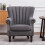 Living And Home (Grey) Wingback Armchair Accent Upholstered Chair 2