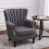 Living And Home (Grey) Wingback Armchair Accent Upholstered Chair 3