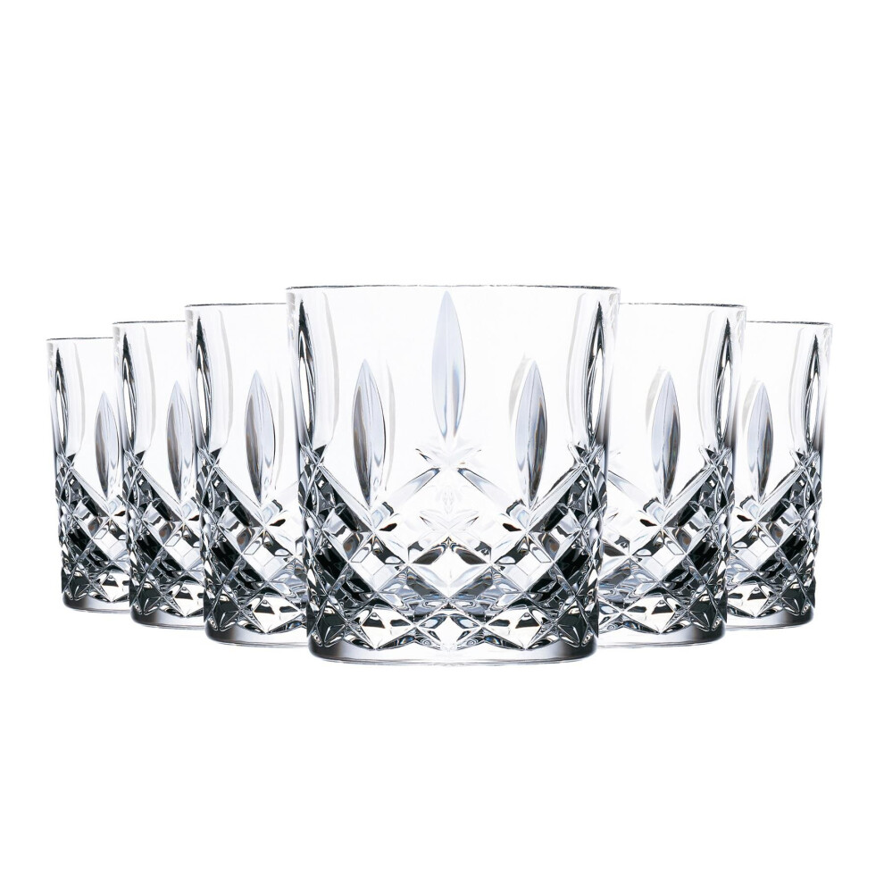 6x Whiskey Tumblers Set RCR Crystal Cut Glass Glasses DOF Old Fashioned 340ml