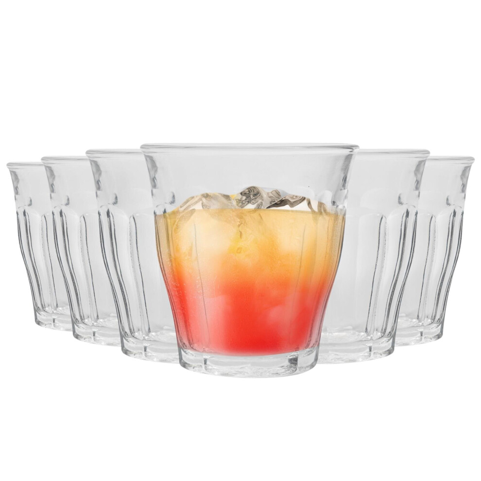 Duralex Picardie Glass Juice Water Tumblers Glasses Set Clear 250Ml X12
