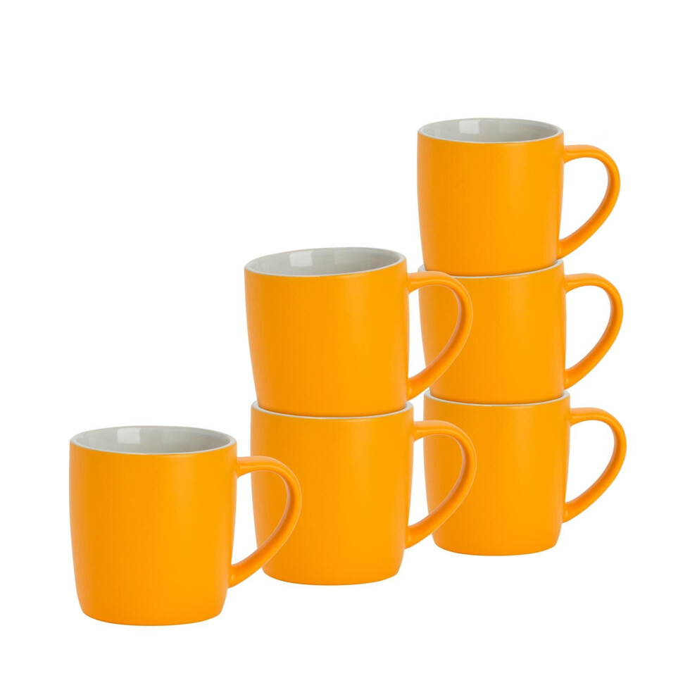 Matt Coloured Coffee Mugs - 350ml - Pack Of 6