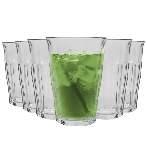 Duralex Duralex Picardie Highball Cocktail Glasses Tumblers Set 360ml x12
