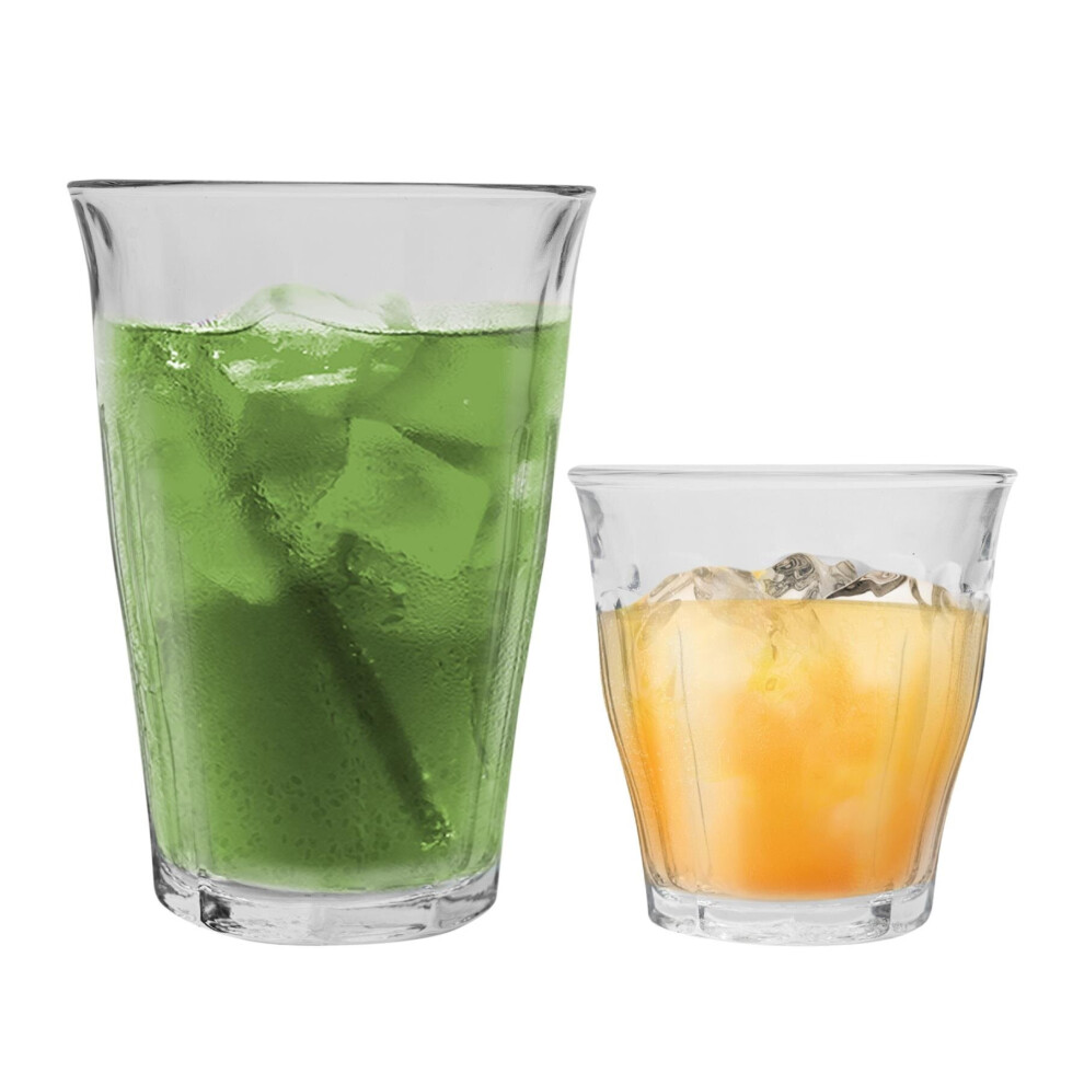 Duralex Picardie Cocktail Glasses Set Highball Tumblers 220Ml, 360Ml X12