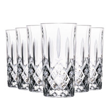 12x Highball Cocktail Glasses Set RCR Crystal Cut Glass Drinking Tumblers 396ml
