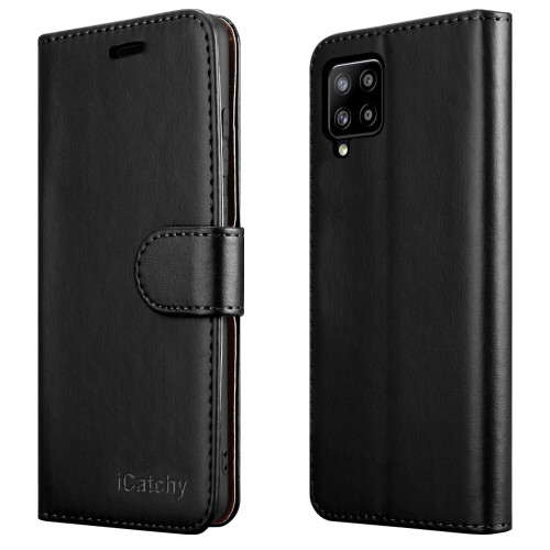 (Black) For Samsung Galaxy A42 5G Leather Case