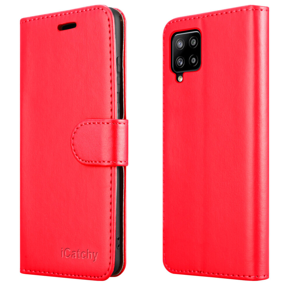 (Red) For Samsung Galaxy A42 5G Leather Case Red 5056298006496