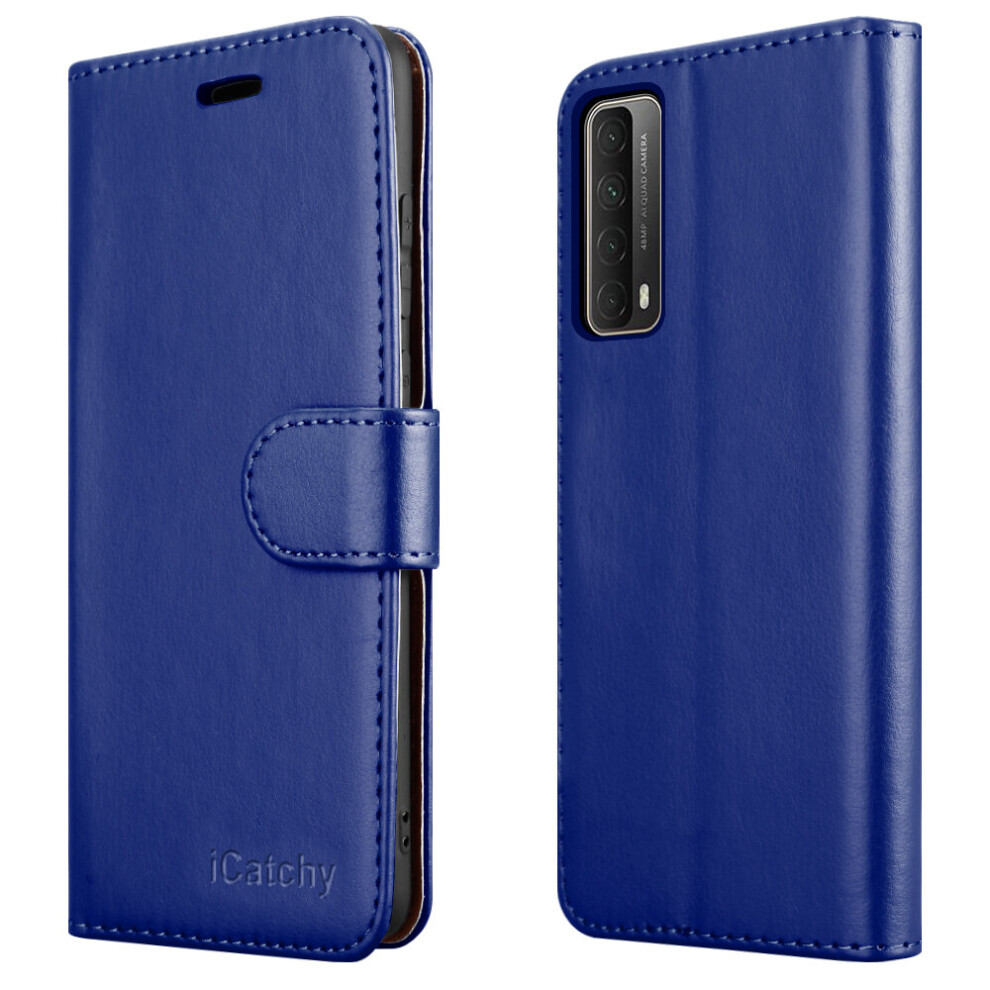 (Blue) For Huawei P Smart 2021 Leather Wallet Case Blue 5056298006526