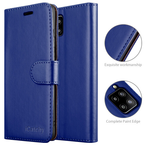 (Blue) For Samsung Galaxy A42 5G Leather Case