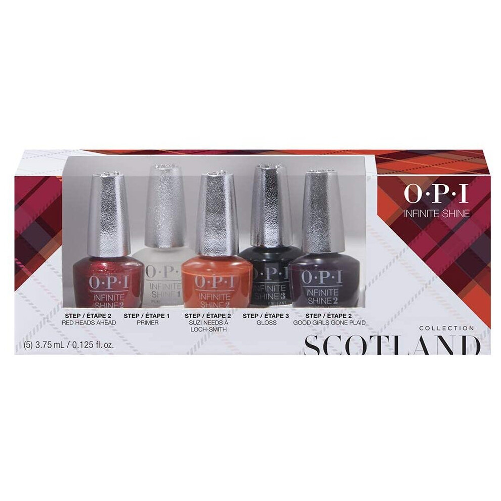 OPI SCOTLAND INFINITE SHINE MINI NAIL POLISH PACK SET OF 5 X 3.75ML