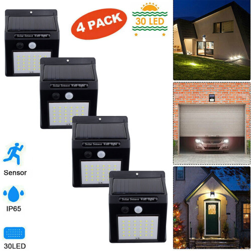 Ranpo 4Pack Outdoor Solar Motion Sensor Security Light - 30 LED Lights