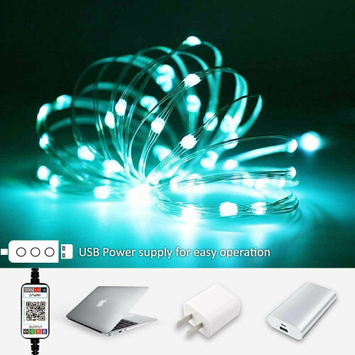 Ranpo 10M RGB Christmas LED String Lights Fairy String Lights USB Powered APP Remote 2