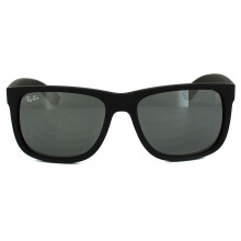 Ray-Ban Sunglasses Justin 4165 622/6G Rubber Black Grey Mirror Large 55mm