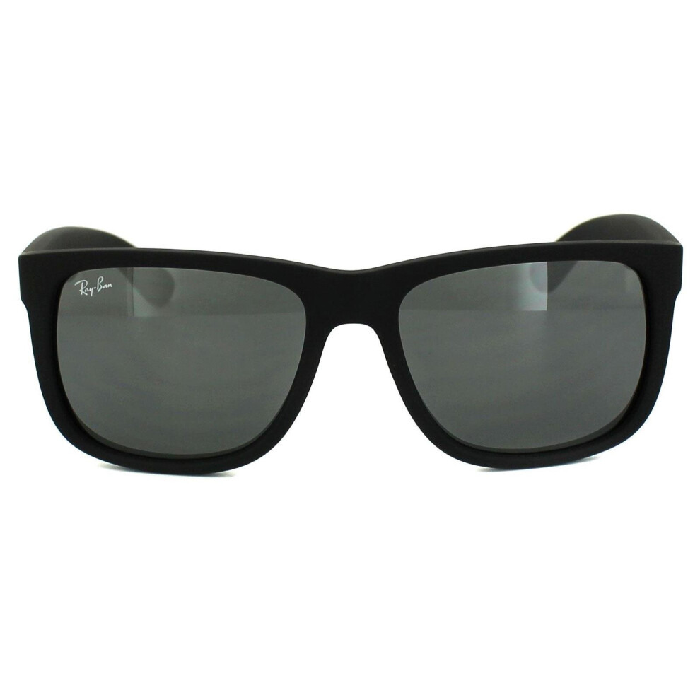 Ray - Ban Men's Grey Man Rb4165 Justin 622/6G Sunglasses Injected Black Squared Mirrored - Image 7