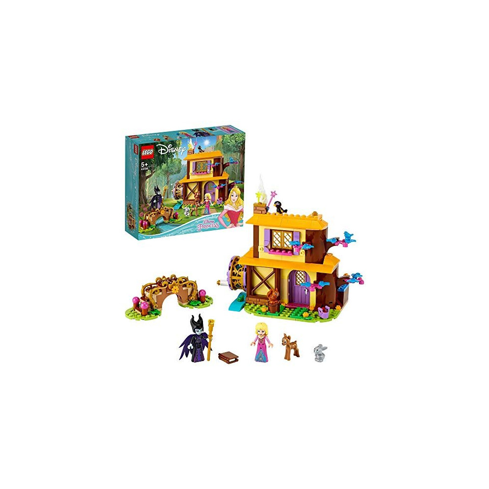 Disney Lego 43188 Princess Aurora's Forest Cottage Sleeping Beauty Playset With Maleficent Minifigure And Animal Figures