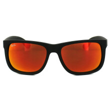 Ray-Ban Sunglasses Justin 4165 622/6Q Rubber Black Red Mirror Large 55mm