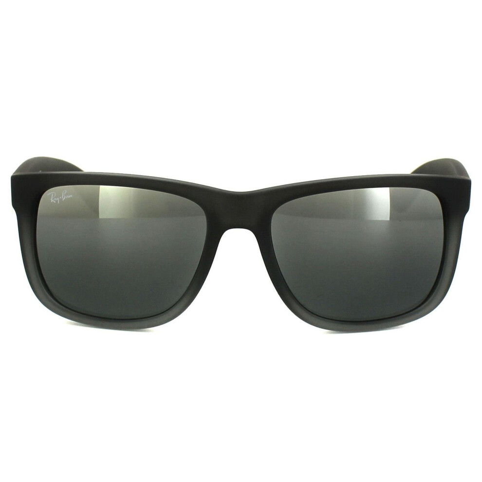 Ray-Ban Sunglasses Justin 4165 852/88 Rubber Grey Silver Mirror Gradient Large