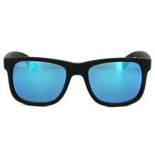 Ray-Ban Sunglasses Justin 4165 622/55 Rubber Black Blue Mirror Small 51mm