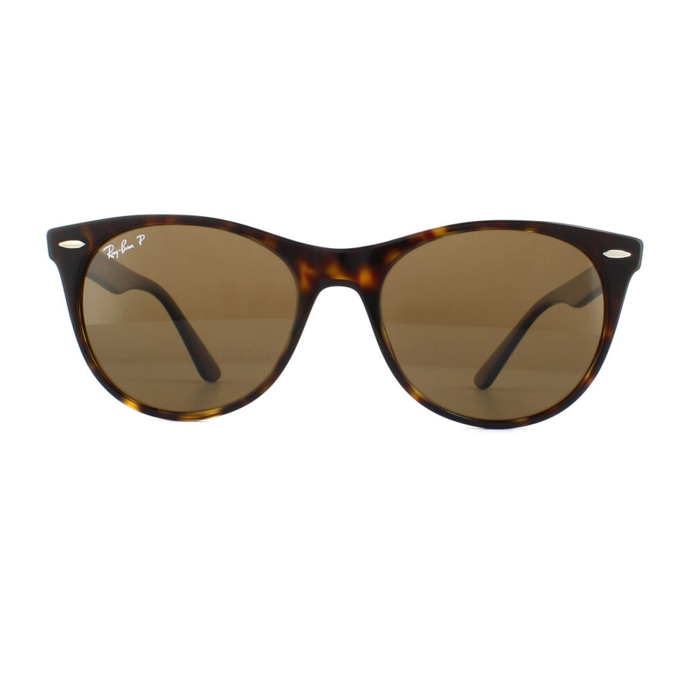 Ray-Ban Sunglasses Wayfarer II RB2185 902/57 Striped Havana Brown Polarized 55mm