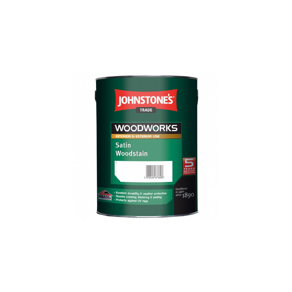 5LTR - JOHNSTONE'S WOODWORKS SATIN WOODSTAIN MAHOGANY