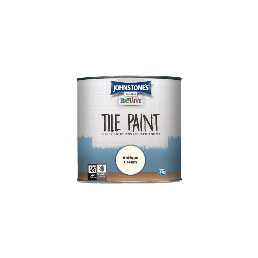 Johnstones Revive Tile Paint Antique Cream 750ml - Gloss Finish, No Primer, Tile Refresh (390305)