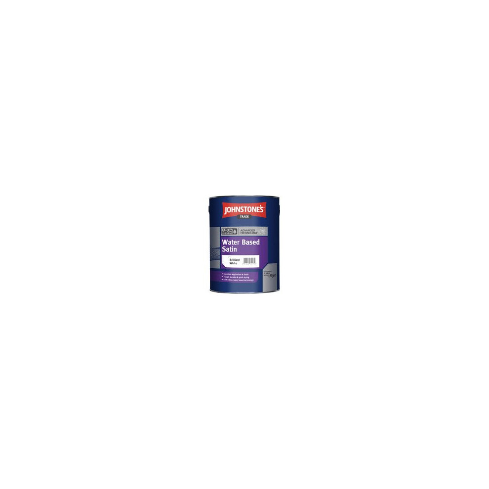Johnstones Trade Aqua Water Based Satin Brilliant White 2.5L with Avenue touch up brush