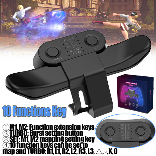 Latest Extended Gamepad Rear Paddles With Turbo Key for PS4 Controller 1