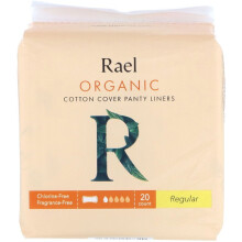 Rael, Ekologisk Bomull Cover Panty Liner, Regular, 20 Count