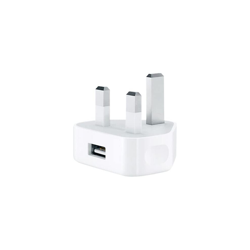 AMGGLOBALÂ UK USB Wall 3 Pin Power Mains Plug Charger Adapter Cable Compatible with Mobile Phones iPhone 5 5S 6G 6 Plus iPod Touch 4 5 iPod Nano Sams