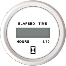 Faria 13130 Dress Hourmeter Digital 12-32 VDC - White, 2"