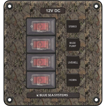 Blue Sea Systems 4323-BSS Panel Switch H2O CB 4POS CAMO