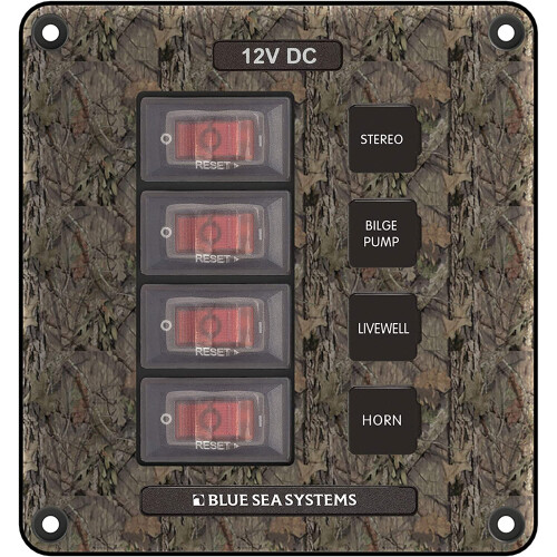 Blue Sea Systems 4323-BSS Panel Switch H2O CB 4POS CAMO