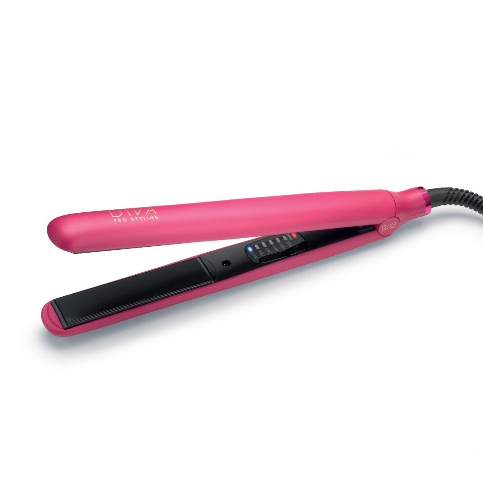 Diva Pro Styling Digital Straightener and Styler Magenta with Macadamia Argan Oil and Keratin Infused Ceramic Plates - Image 4