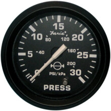 Faria 12810 Euro Water Pressure Gauge Kit 30 PSI - 2"