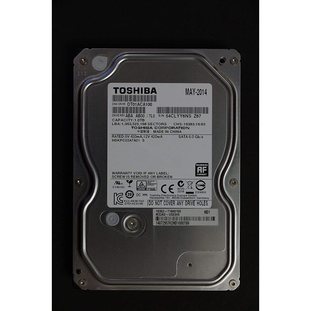 Toshiba DT01ACA DT01ACA100 1 TB 3.5' Internal Hard Drive