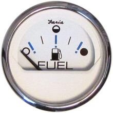 Faria 13818 Chesapeake Fuel Level Gauge - White SS, 2"